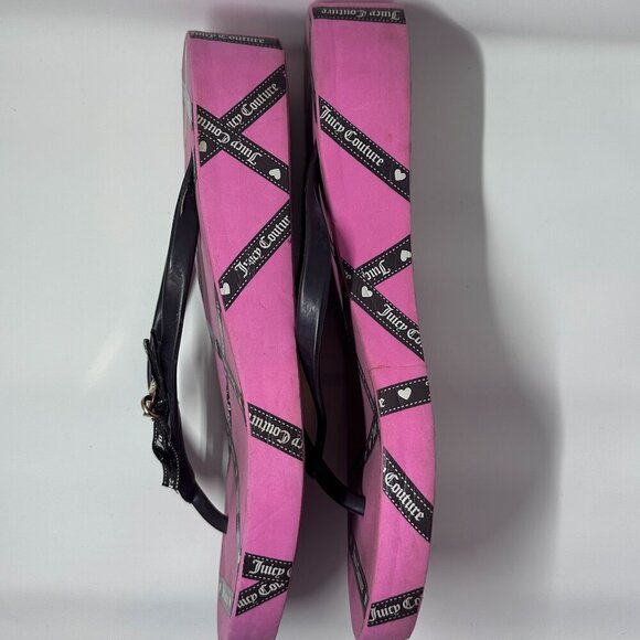 Juicy Couture Pink Charm Platform Flip Flops - Size 9/10 - Picture 4 of 4
